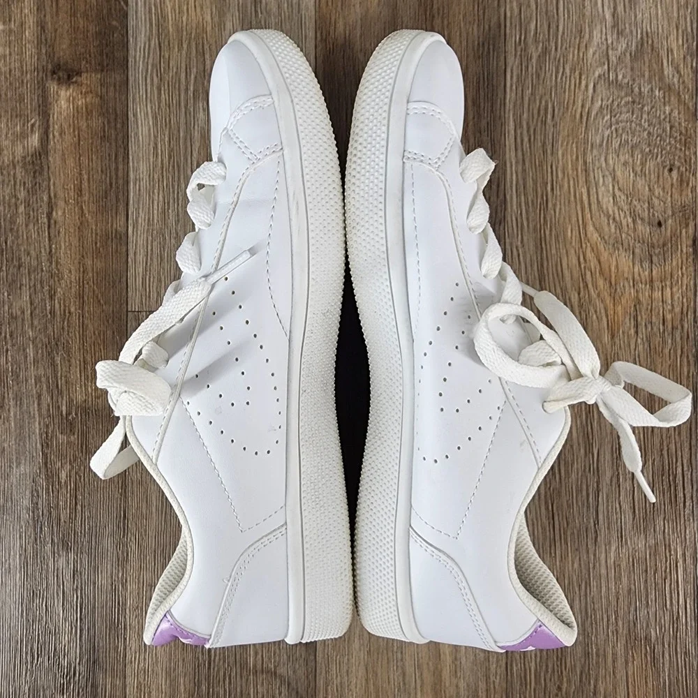 Tretorn White‎ Purple Accent Sneakers Women's Size 7.5 Casual Tennis Shoes
